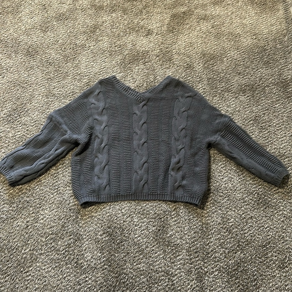 Gray Boutique Cable knit sweater. Size 2XL.